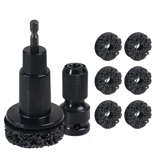 Wheel Hub Cleaning Kit, Fits Power Drill & 1/2" Impact Driven Wrenches, Rust