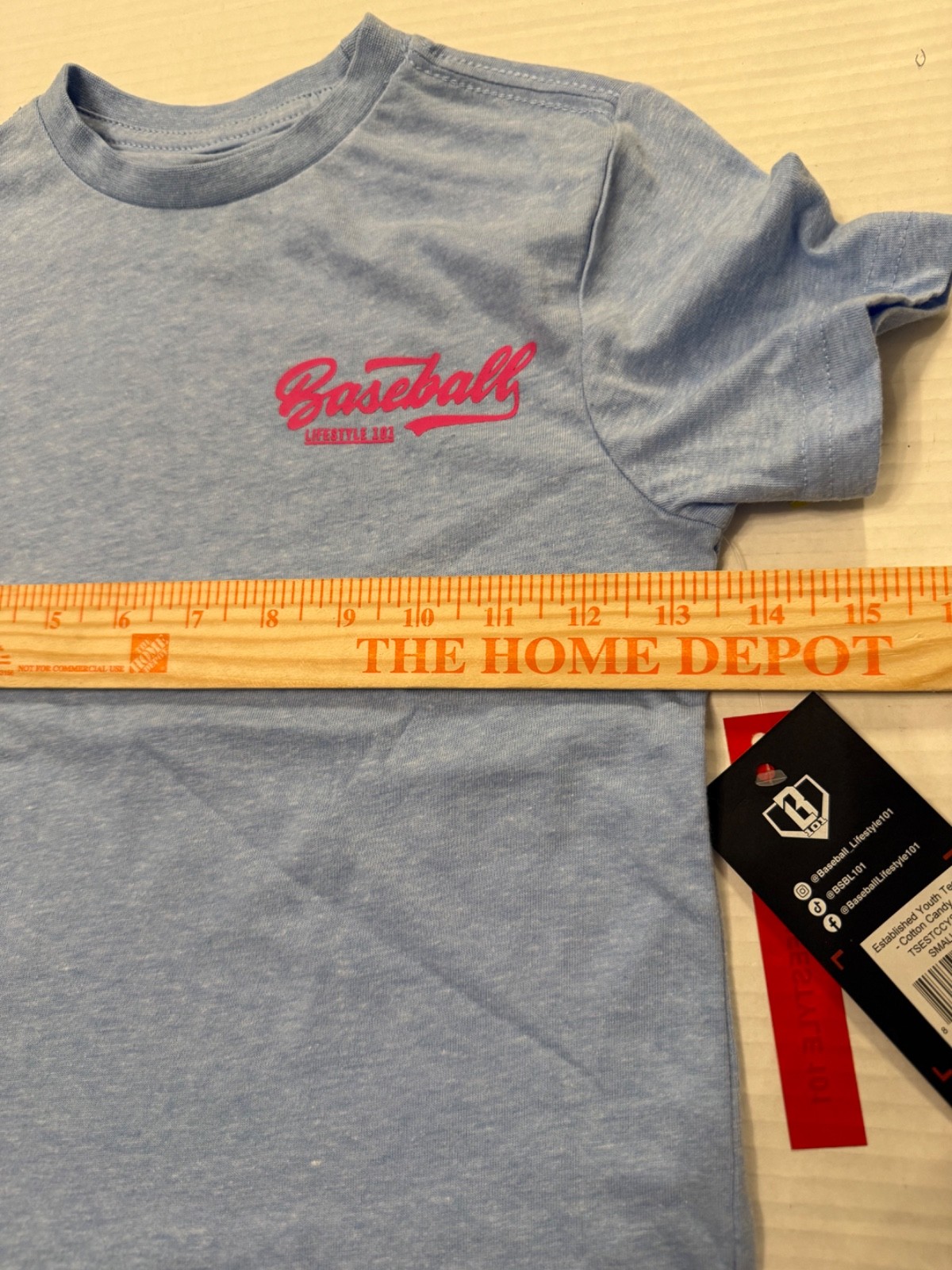 NWT Baseball Lifestyle 101 Youth Small T-shirt short sleeve blue cotton candy
