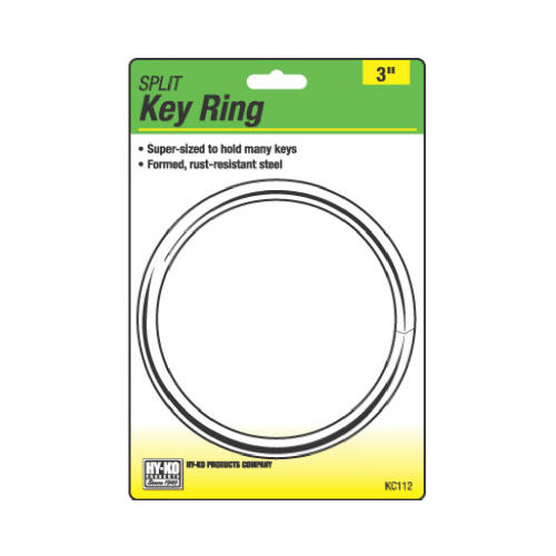 Hy-Ko KC112 Split Key Ring, Super Size, Stainless Steel - Quantity 5