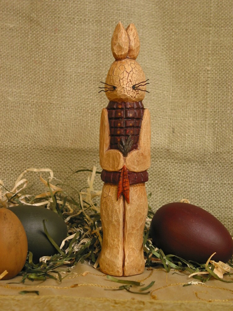 Rustic Pencil Bunny by Whispering Pines Carving