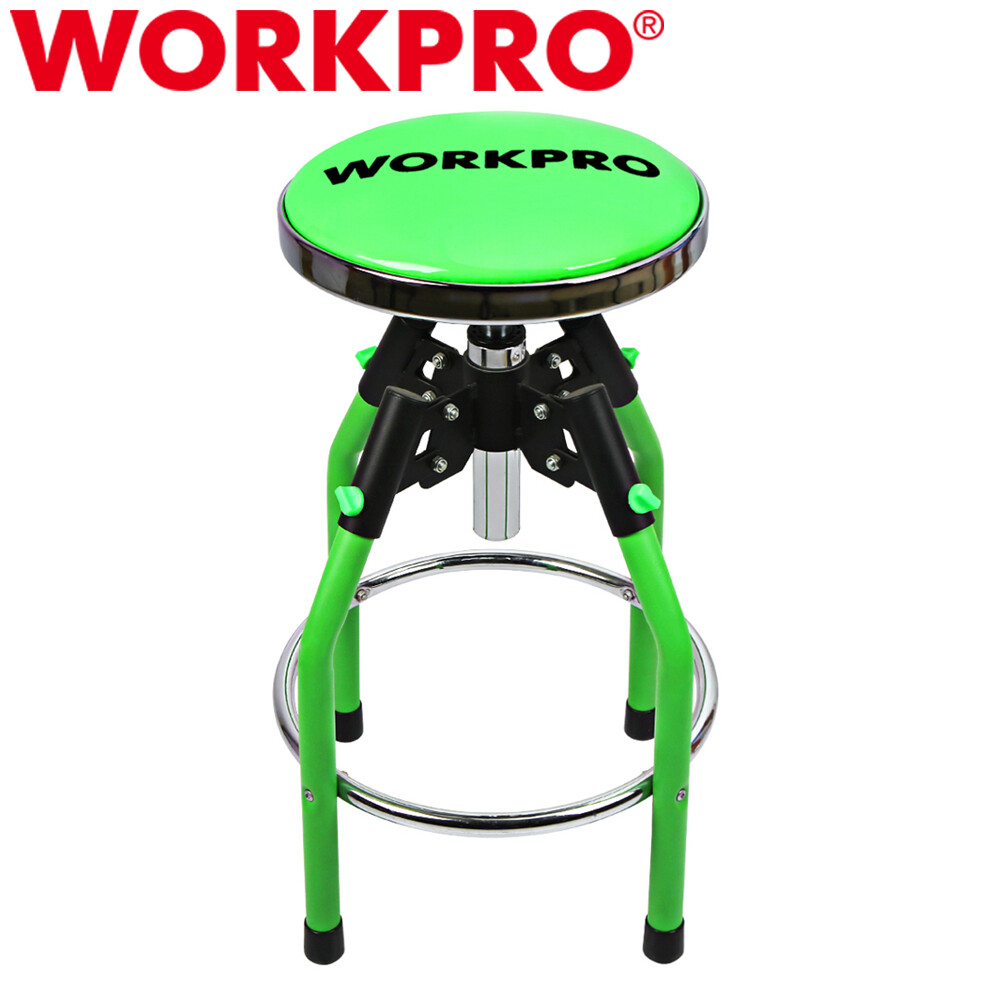 WORKPRO Heavy Duty Adjustable Hydraulic Shop Stool Garage Bar Stool 330Pound Max