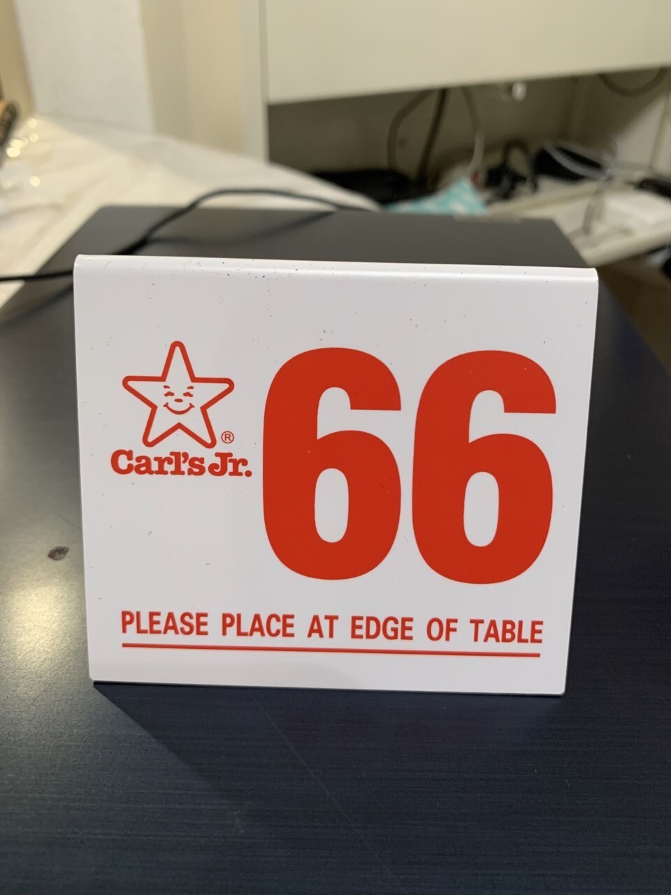 Classic Carls Jr Table Tent Number 50 thru 99