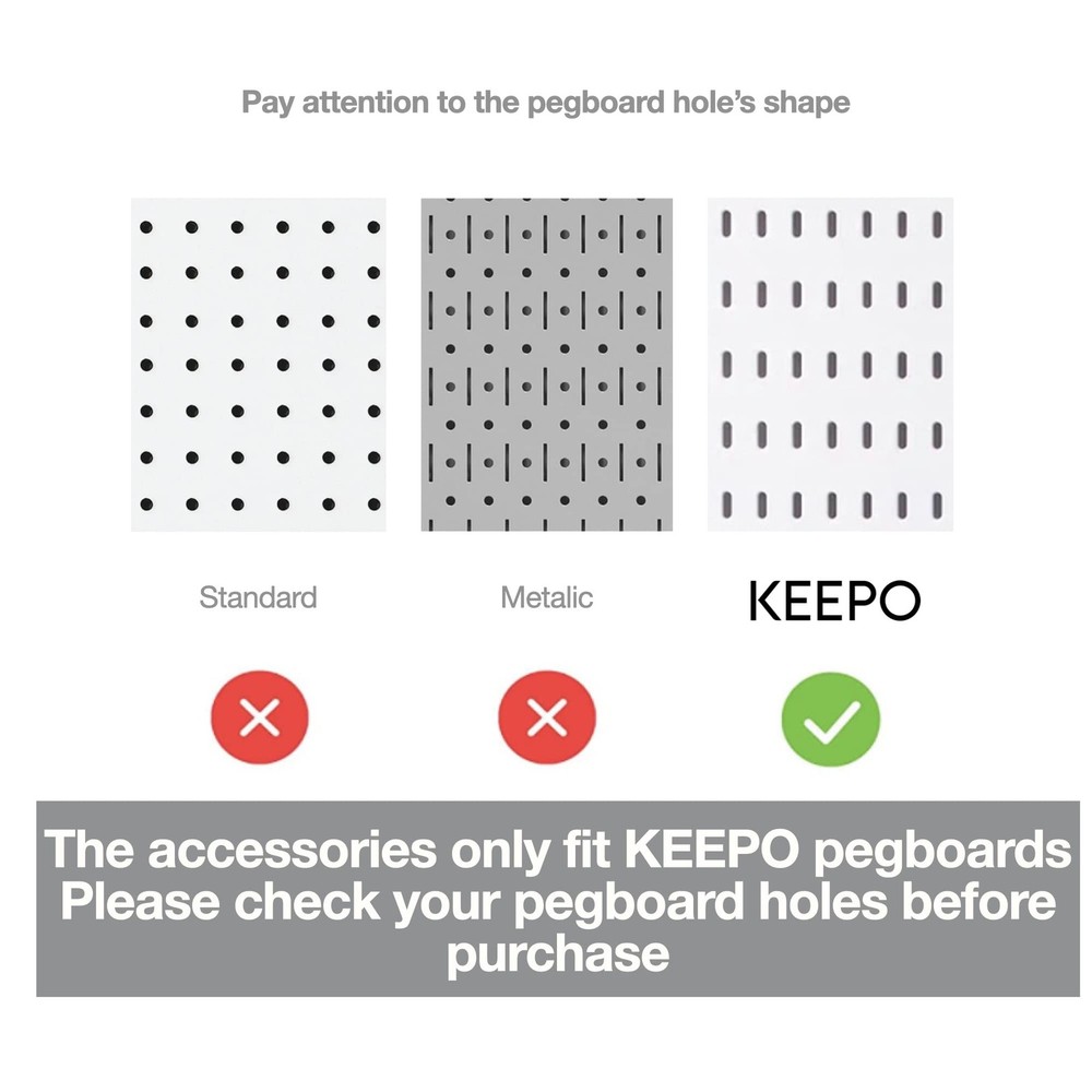 Keepo Pegboard Accessories, Peg Board Accessory Kit for Wall Organizer, Conta...