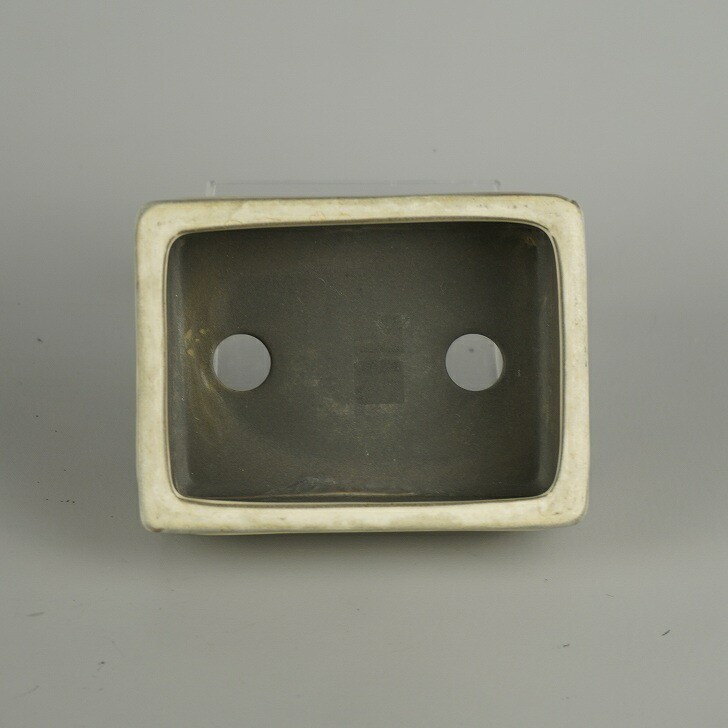 Used Toen Small Bonsai Pot 10.5cm Rectangular Glazed Japanese