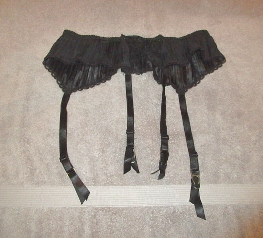 Vtg 90s Satin Stocking Belt Size M Lingerie Garters Coquette Gothic Steampunk