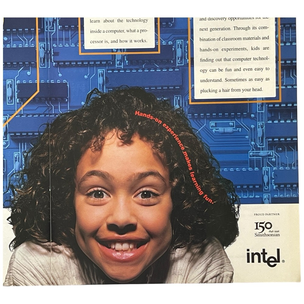 Intel 2 Page PRINT AD Microprocessor Technology Pluck A Hair From Your Head