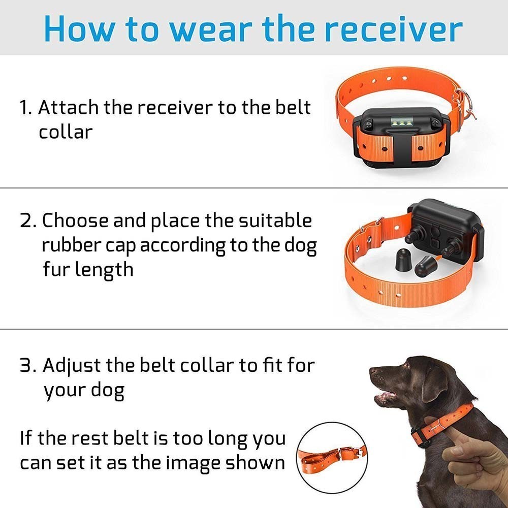Dog Shock Training Collar Rechargeable Remote Control Waterproof IP67 875 Yards