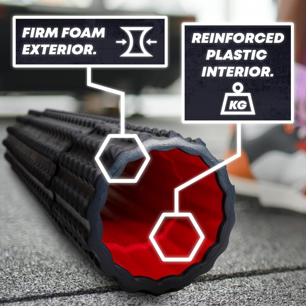 5-in-1 Long Foam Roller, 23" Long Back Roller for Physical Therapy with 5 Dif...