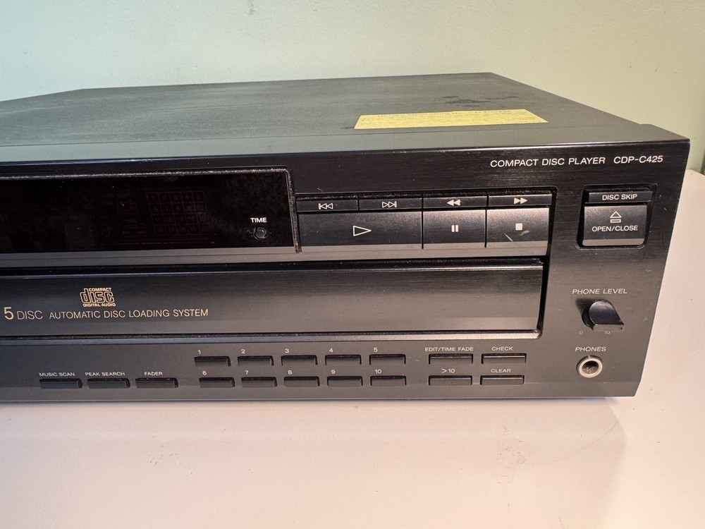 Sony CDP-C425 5-disc CD Player No Remote-Tested & Working