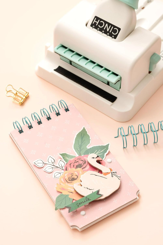 Mini Cinch Bookbinding Machine - Small Craft Tool Compatible with Wire or Spiral
