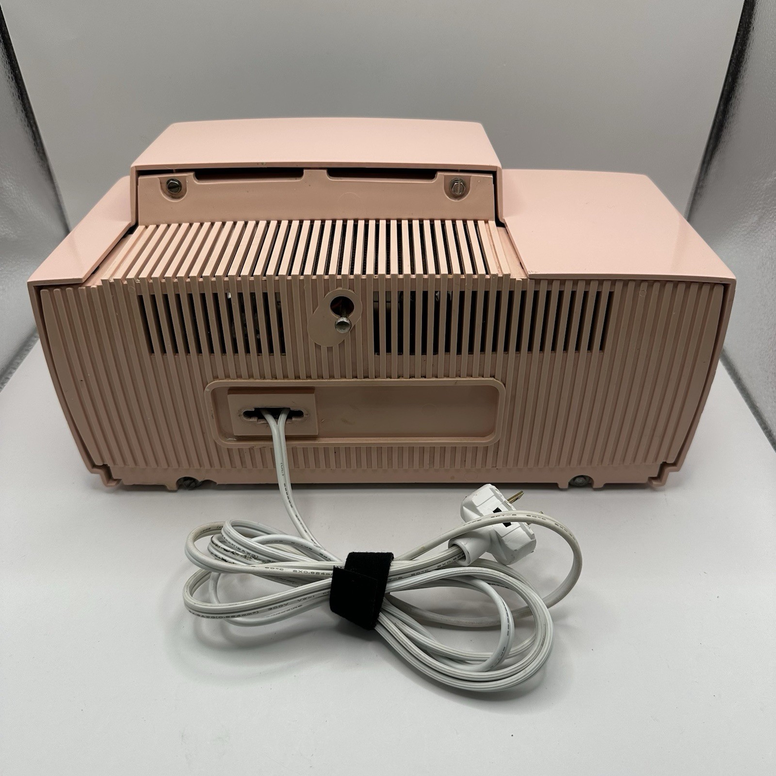 Vintage 1950s GE Pastel Pink Clock Radio Tube Alarm Clock Works MCM Mid-century