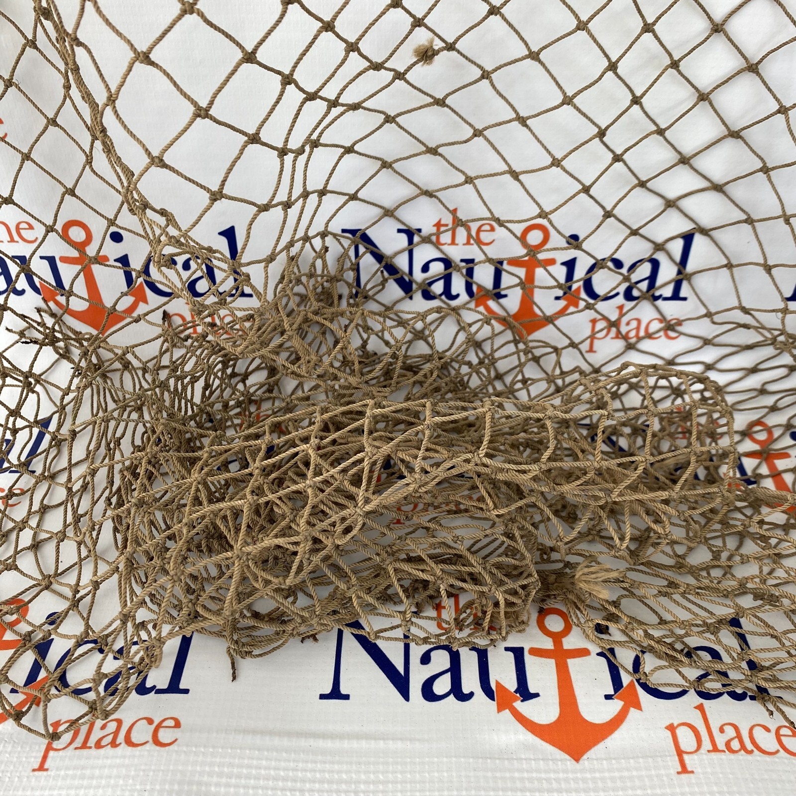 Authentic Used Fishing Net 5'x10' - Fish Netting - Old Vintage Nautical Decor