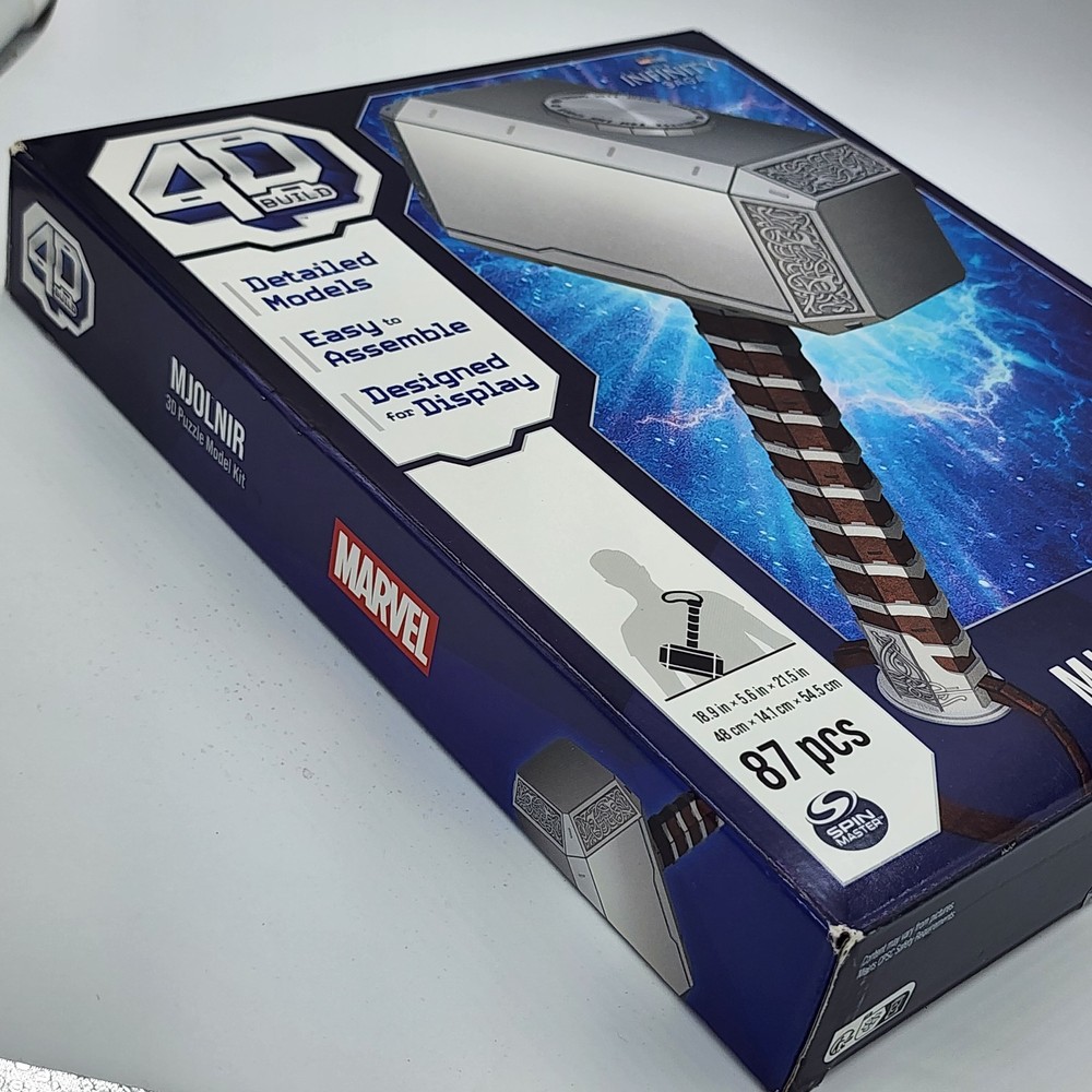 SpinMaster 4D Build - Mjolnir Marvel 3D Puzzle 87pcs NIB