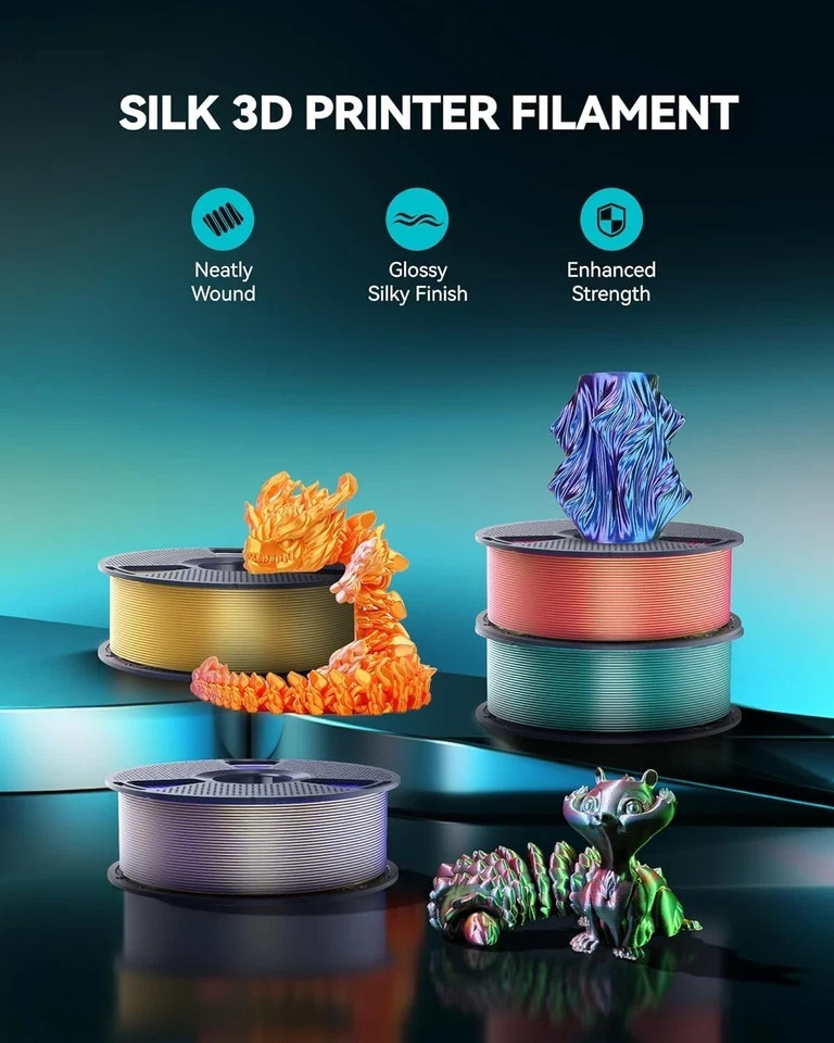 SUNLU PLA 3D Printer Filament Bundle 1.75mm 1 Pack 1kg Total Vacuum Sealed