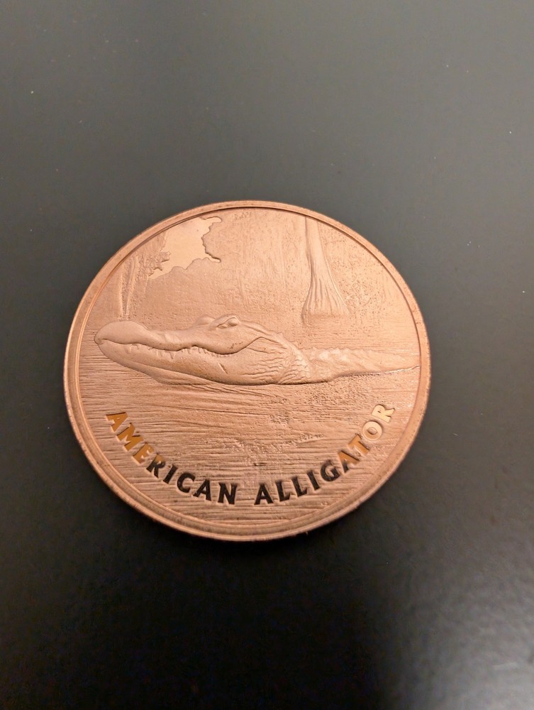 American Alligator 1 oz Copper Round