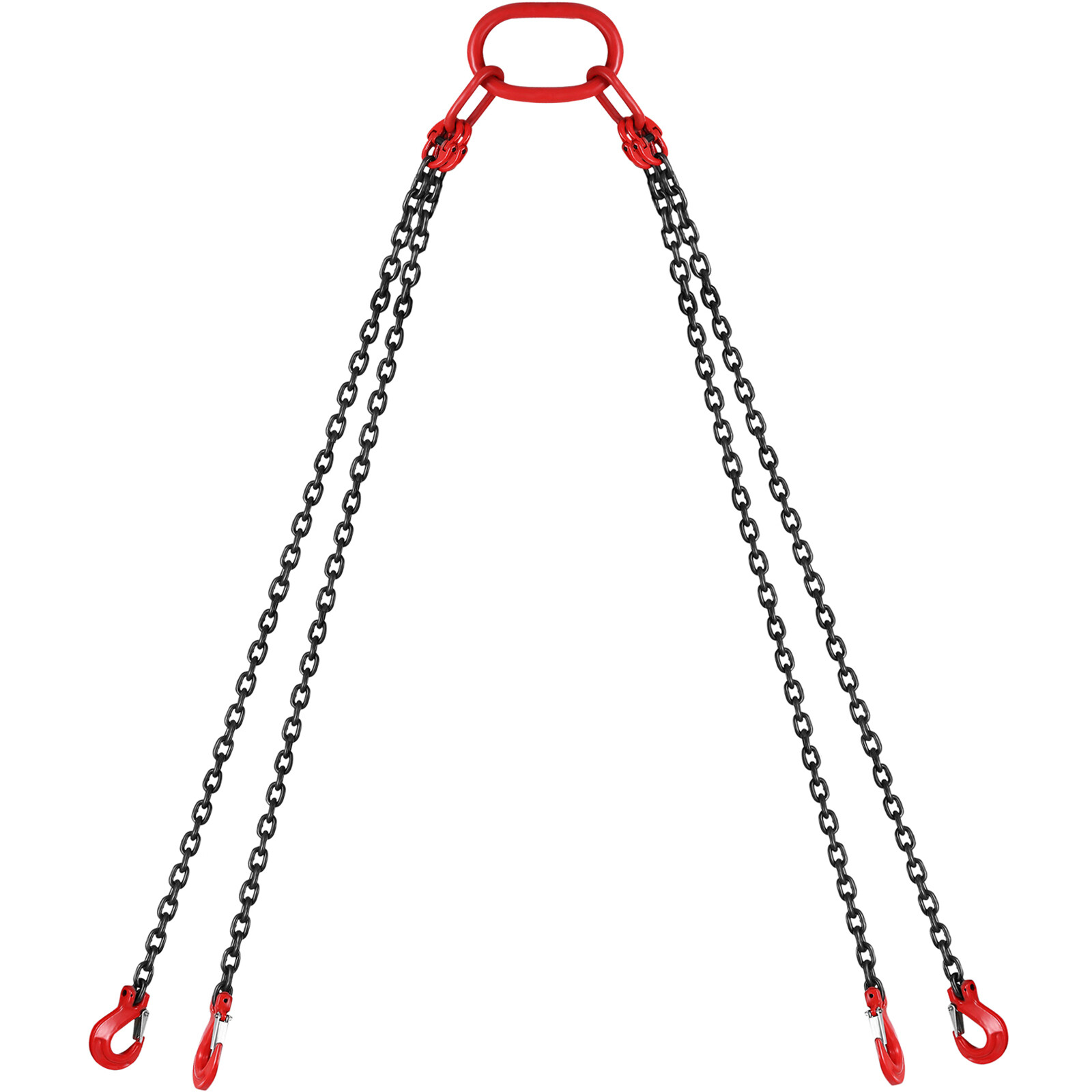 VEVOR 5/16"x10' Lifting Chain Sling G80 11023lbs 5Ton w/ 4 Legs ＆ Grab Hooks