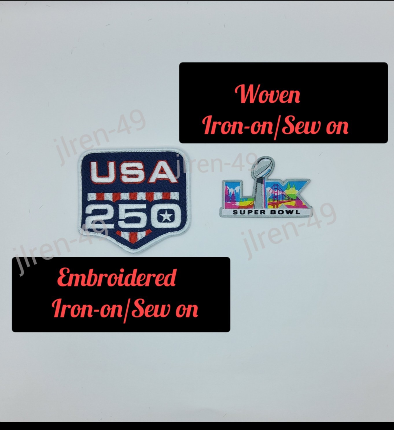 USA 250 Anniversary Patch OR  Small Woven Superbowl  Patch