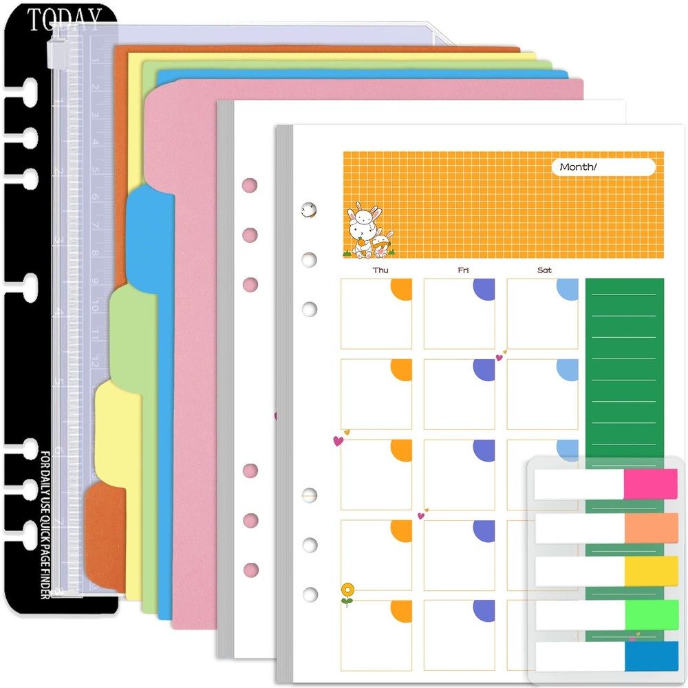 Rancco A5 Planner Inserts Monthly Junior Size, Refills