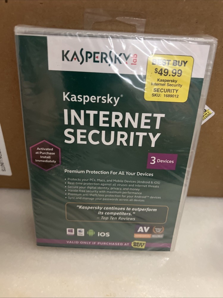Kaspers Internet Security Premium Protection 3 Devices 2014 Sealed MAC iOS &