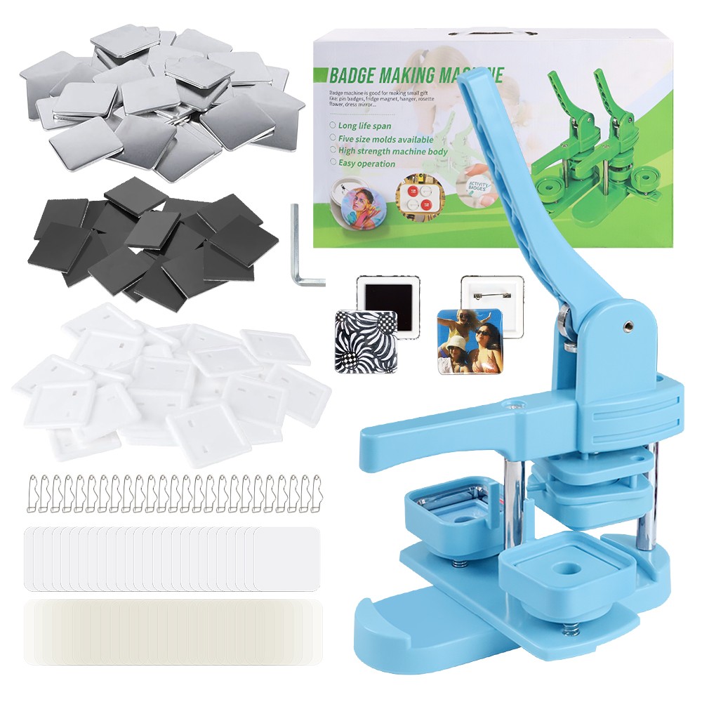 2-in-1 Square Fridge Magnet Button Maker 2'' DIY Customized Photo Magnet Machine