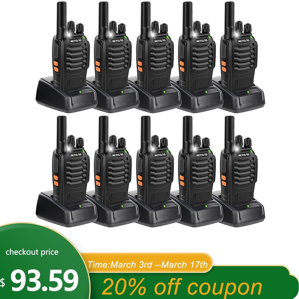 10*Retevis H777 UHF FRS Walkie Talkies Long Range 2W 16CH VOX TOT Two Way Radio