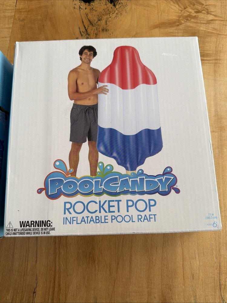 PoolCandy Cowgirl Boot Inflatable Pool Float 54" & Rocket Pop Float 71” Set