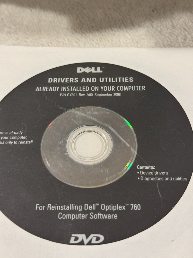 Dell Reinstalling Dell Optiplex 760 Computer Software