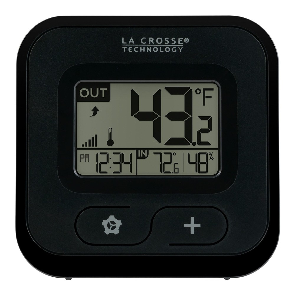 308-147 Wireless Compact Digital Thermometer with Humidity, Black