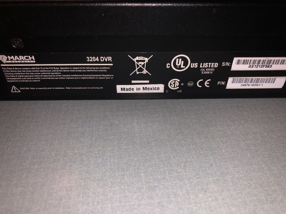 March Networks 3204, 4ch Compact Network DVR (no hdd) Tested & Working