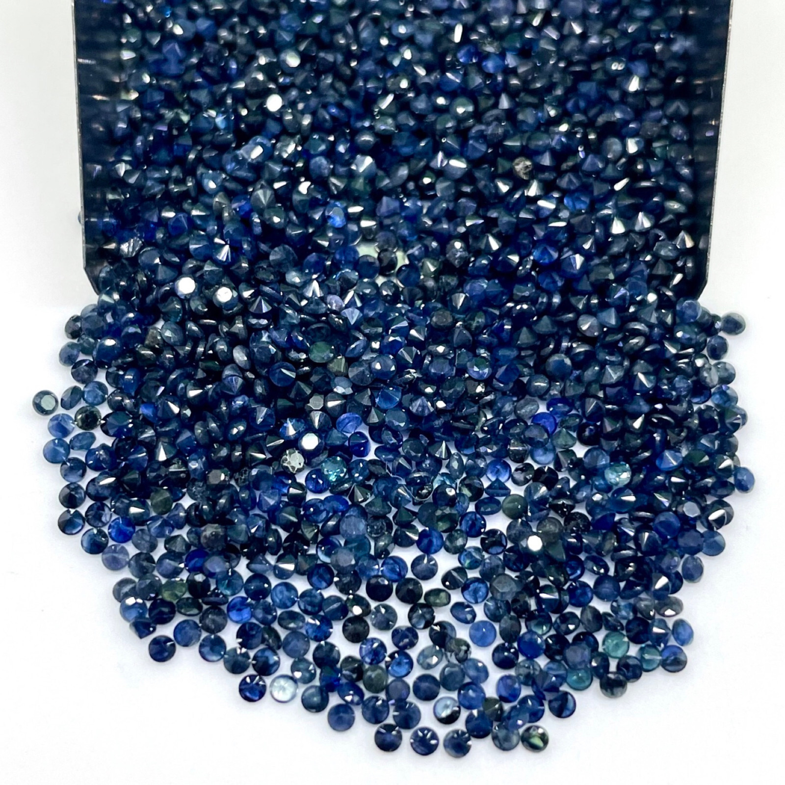 100 Pcs Natural Blue Sapphire 1.6mm Round Cut Calibrated Loose Gemstones Lot