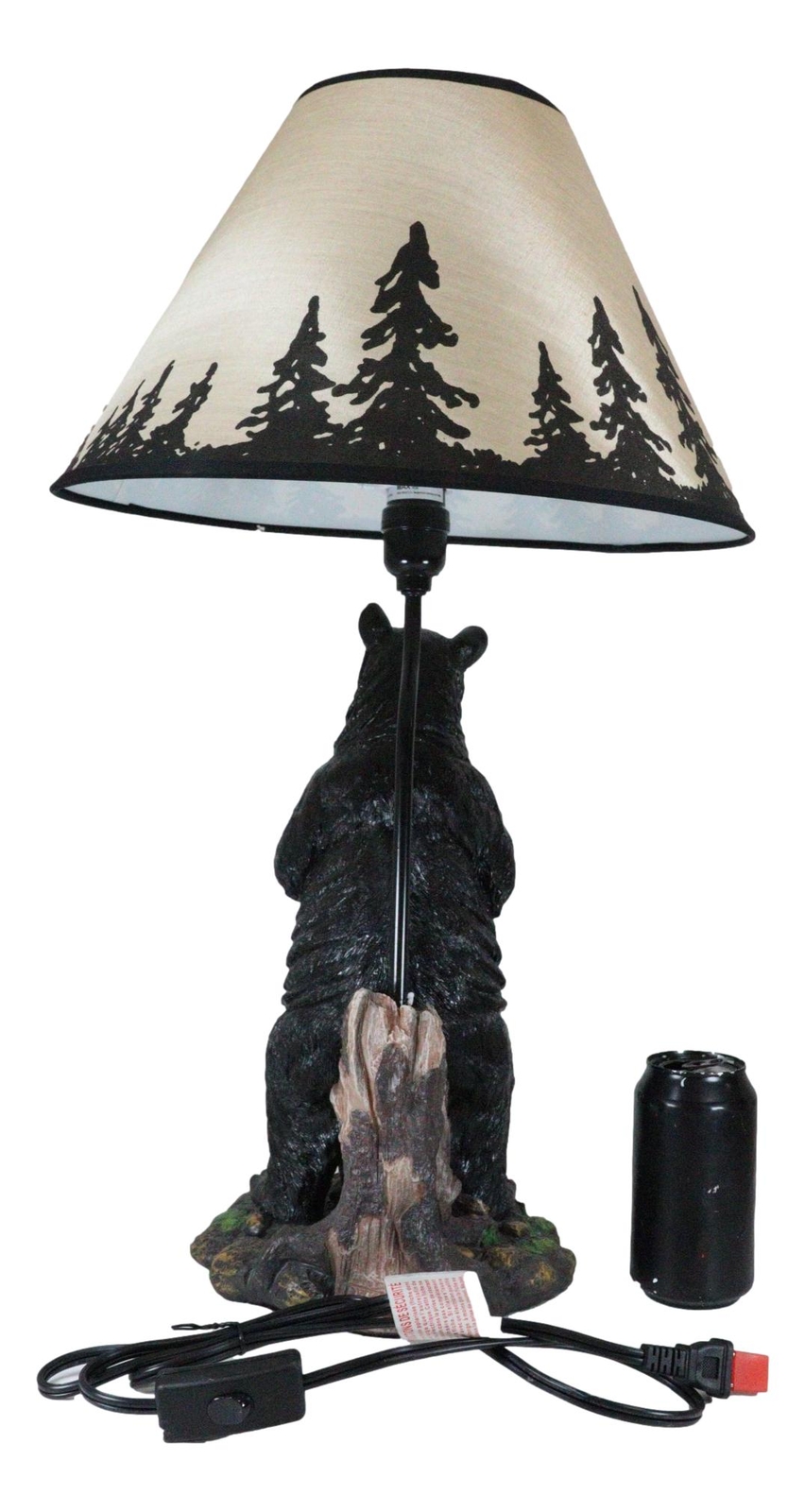 Large Standing Black Bear Surveyor Arkadius Desktop Table Lamp Decor Figurine