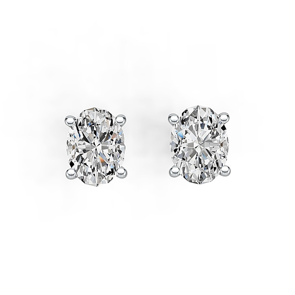 Sterling Silver Semi Mount Earrings Setting Oval OV 8X6mm Stud