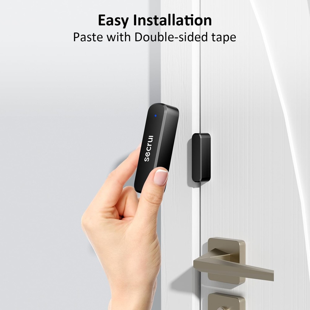 SECRUI Wireless Door Chimes When Entry for 1 sensor 1 receiver, Black