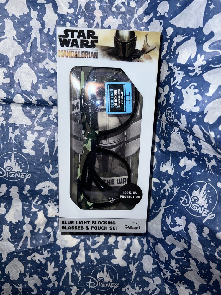 Disney STAR WARS MANDALORIAN BLUE LIGHT BLOCKING GLASSES & POUCH SET