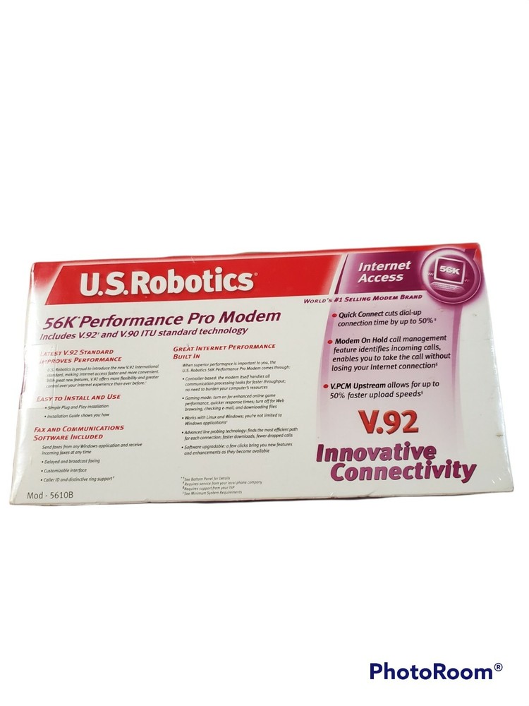 New USRobotics USR5610B 56 Kbps Performance Pro Modem Robotics