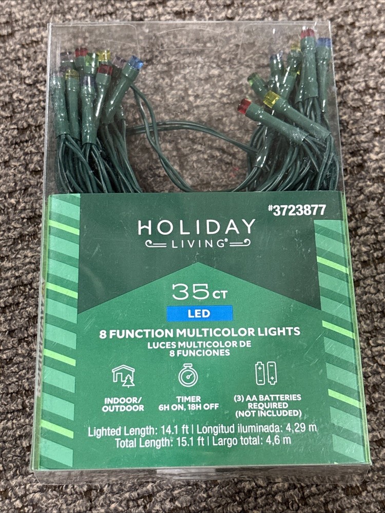Holiday Living 35CT  8 Function Multicolor Lights LED Battery Operated Timer