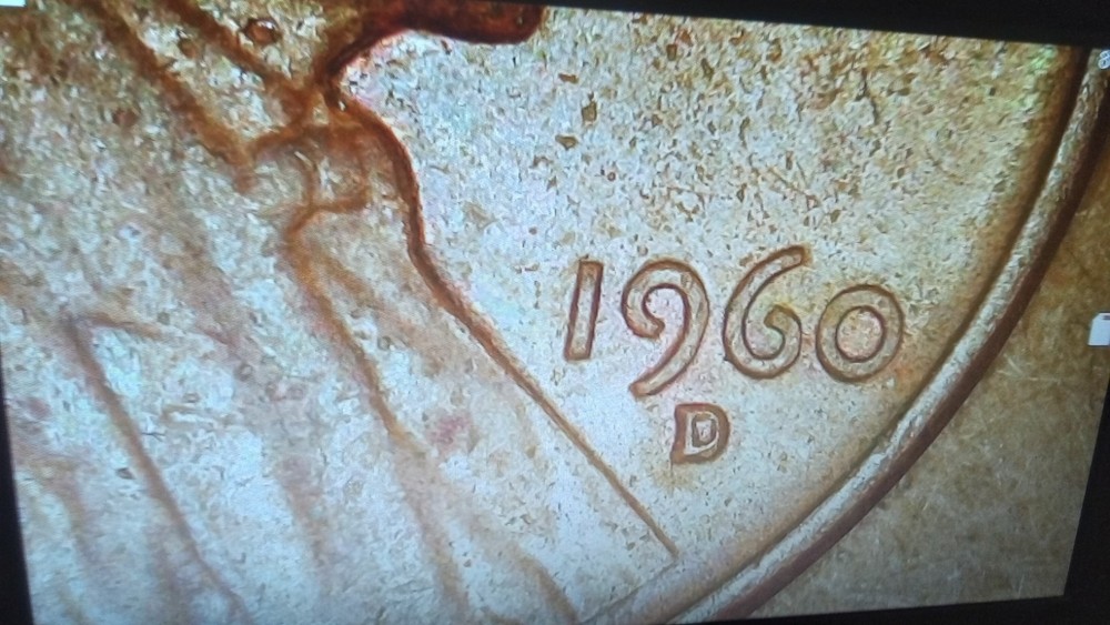 1960 D Lincoln Cent Large Date Lamination Nice Coin