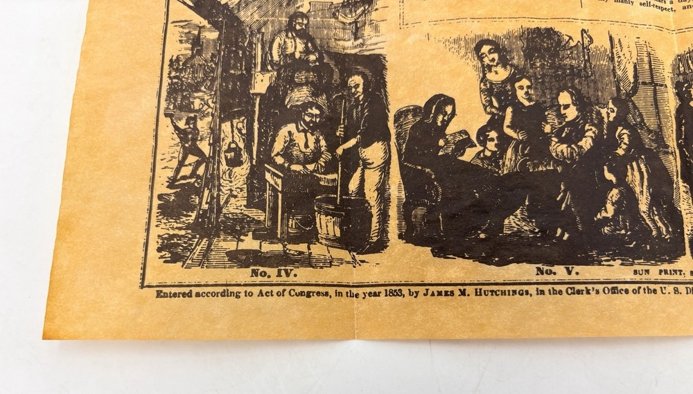 Vintage REPRODUCTION THE MNINERS 10 COMMANDMENTS 1849