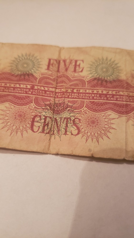 5 Cent Military Payment Certificate