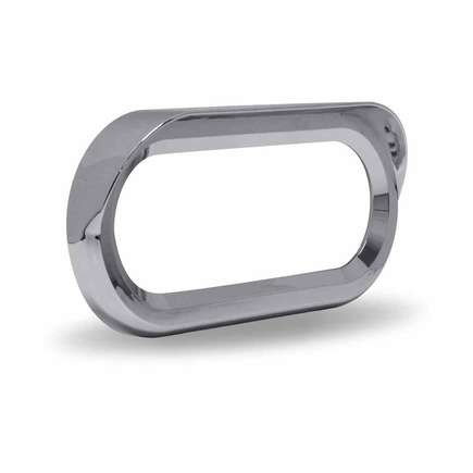 Trux TBEZ-OBCH5 Bezel, Oval, Chrome, Plastic, Visor, Twist On