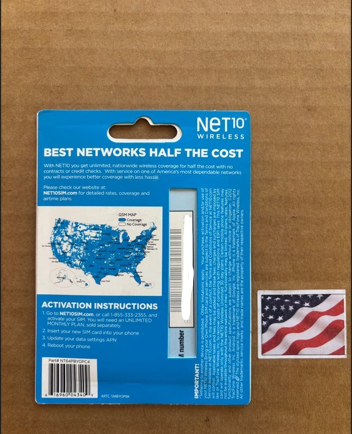 6 sim cards-Net10 sim card