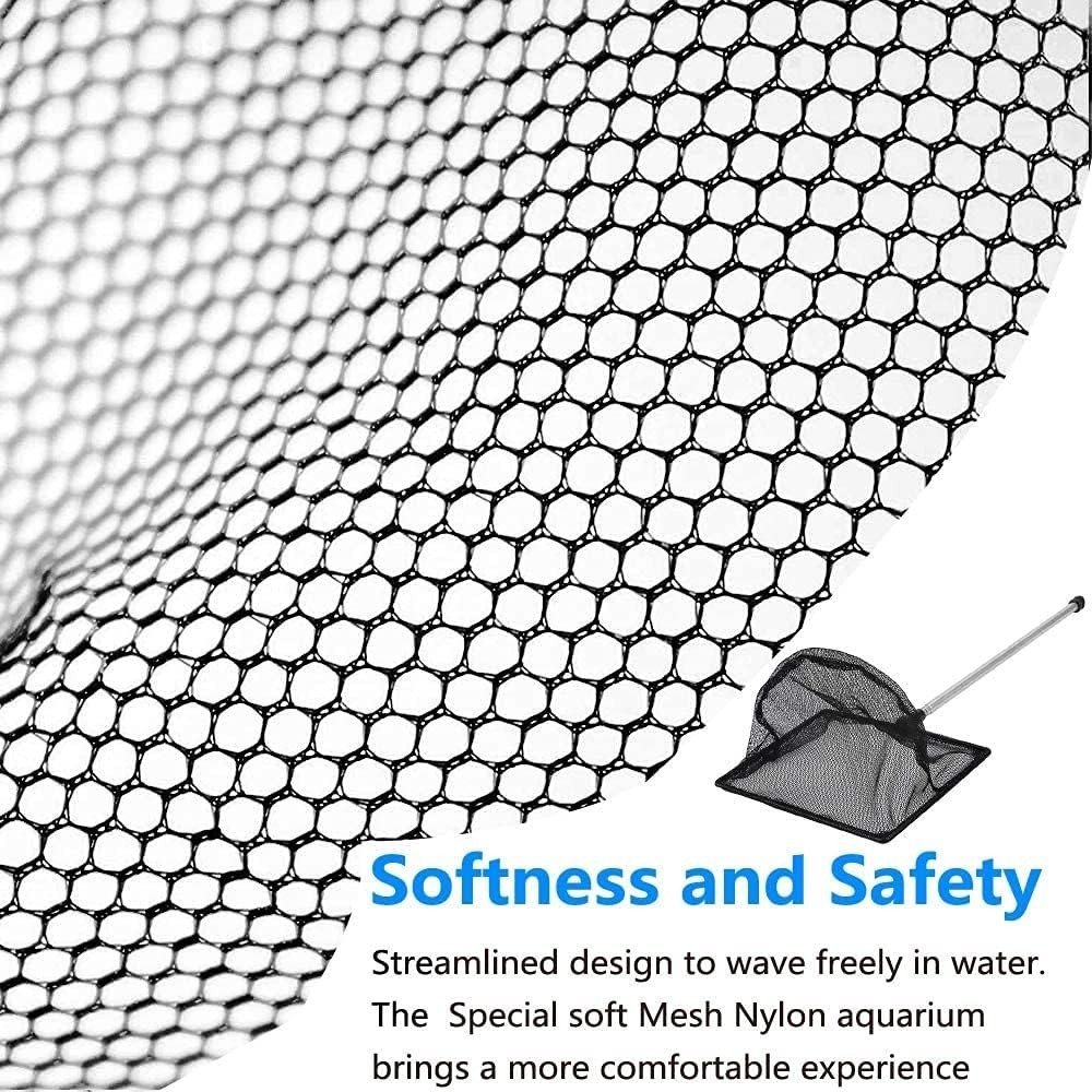 Extendable Aquarium Fish Net - 4" Fine Mesh with 9-24" Stainless Handle