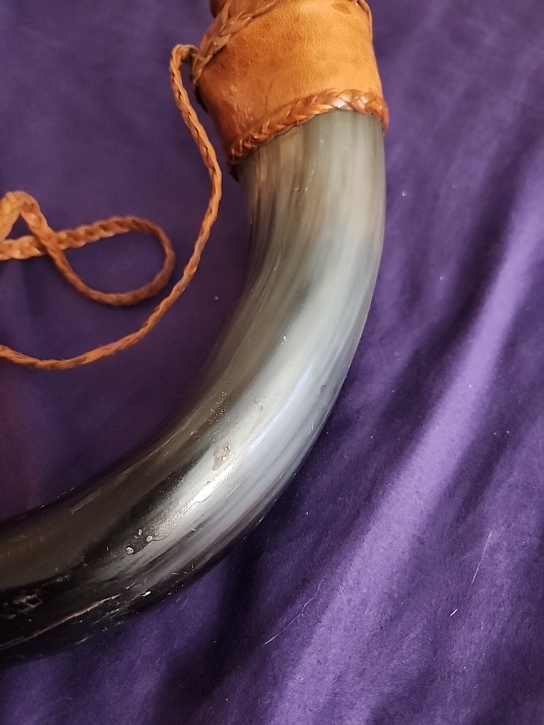 Rare | Handmade Bull Horn Drinking Flask Leather | Vintage HTF Fun Unique Viking