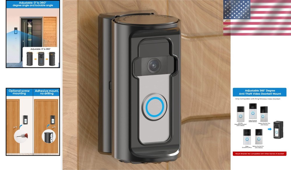 SecureFlex 360° Adjustable Anti-Theft Video Doorbell Mount