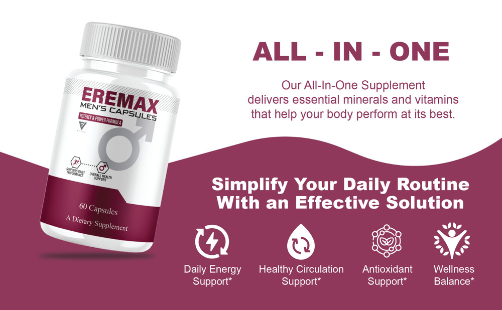 Eremax Capsules, Eremax Premium Performance Supplement (60 Capsules)