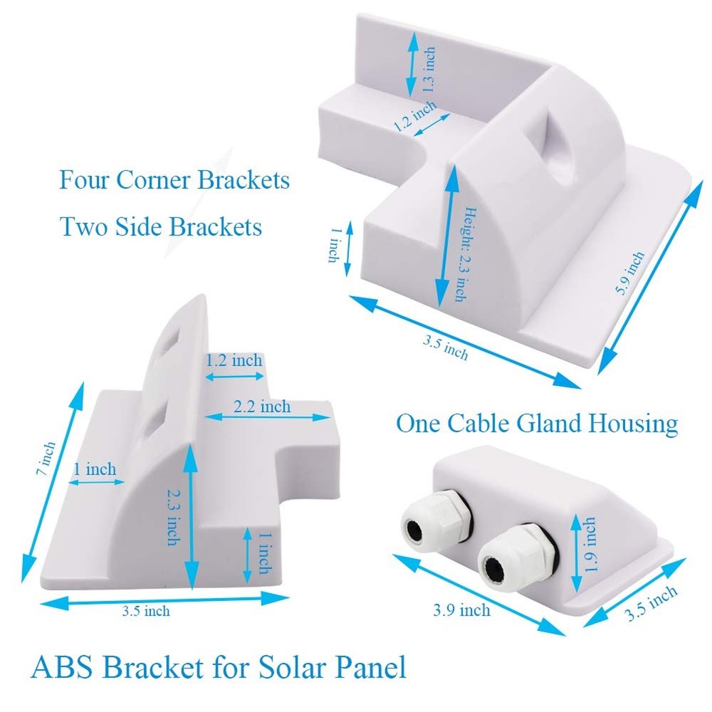 Solar Panel Mounting Brackets ABS Corner Bracket Kit 7PCS, Drill-Free Widely ...