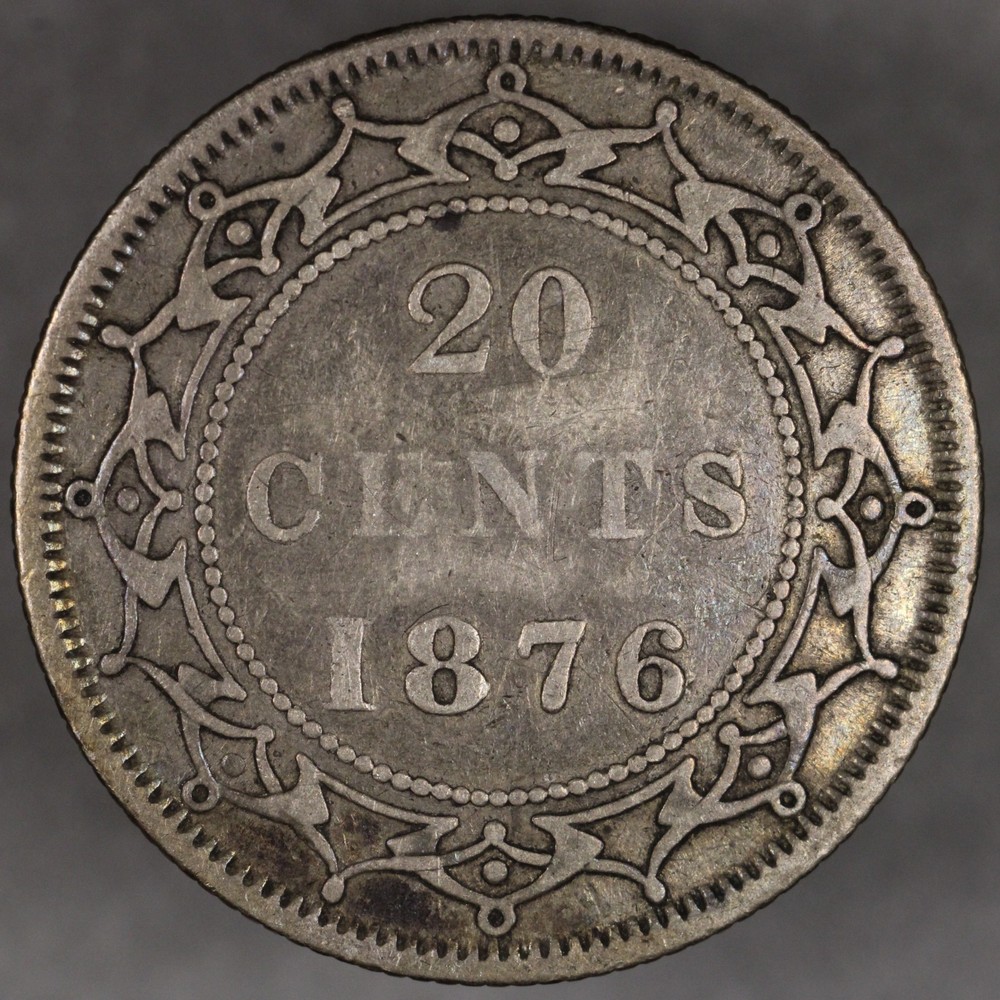 1876 H Newfoundland Silver 20 Cents