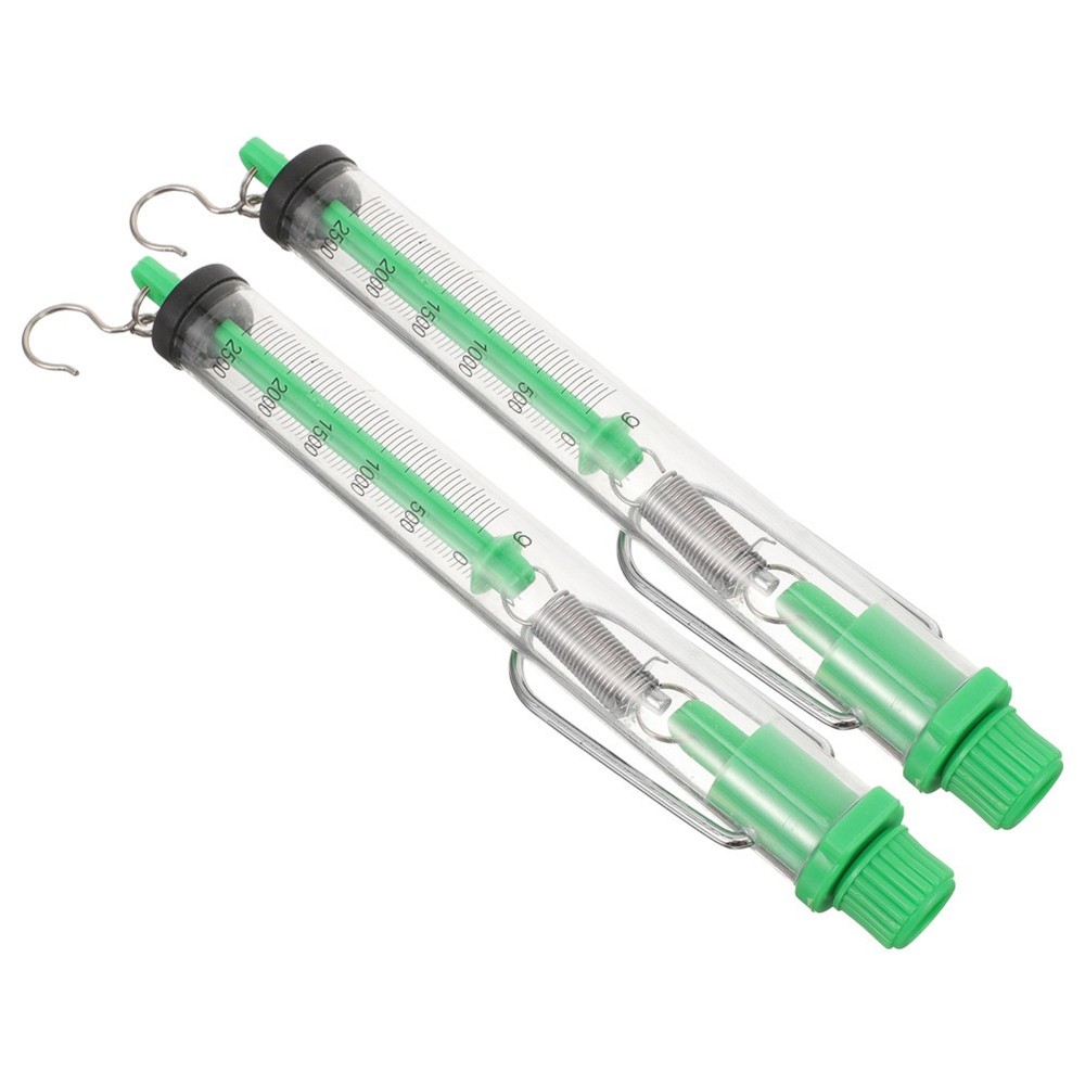 2pcs Portable Spring Scale Cylinder Dynamometer Spring Balance with Hanging Hook