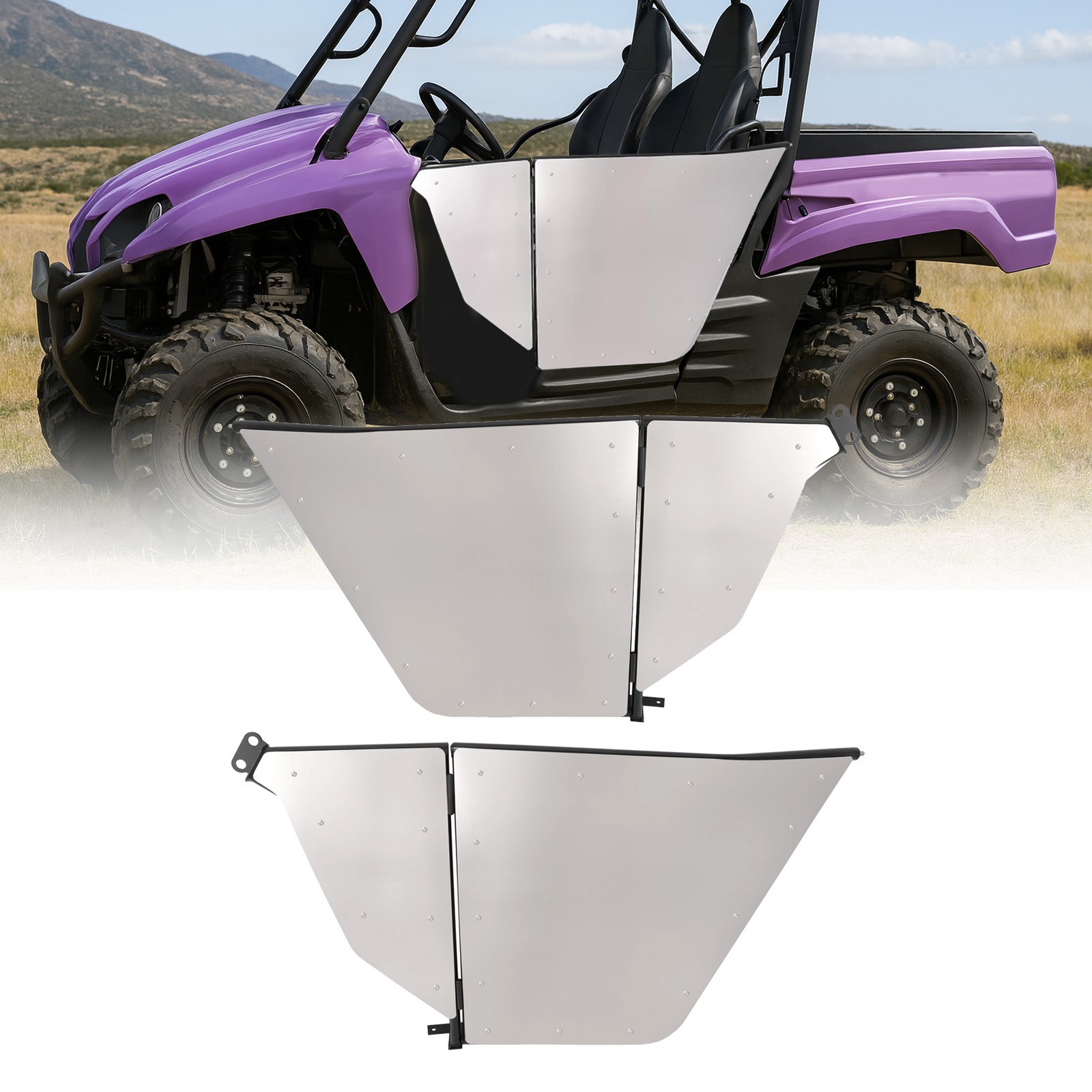 Silvery Aluminium+Steel Powder Coated Full Door For Kawasaki Teryx 750 08-13