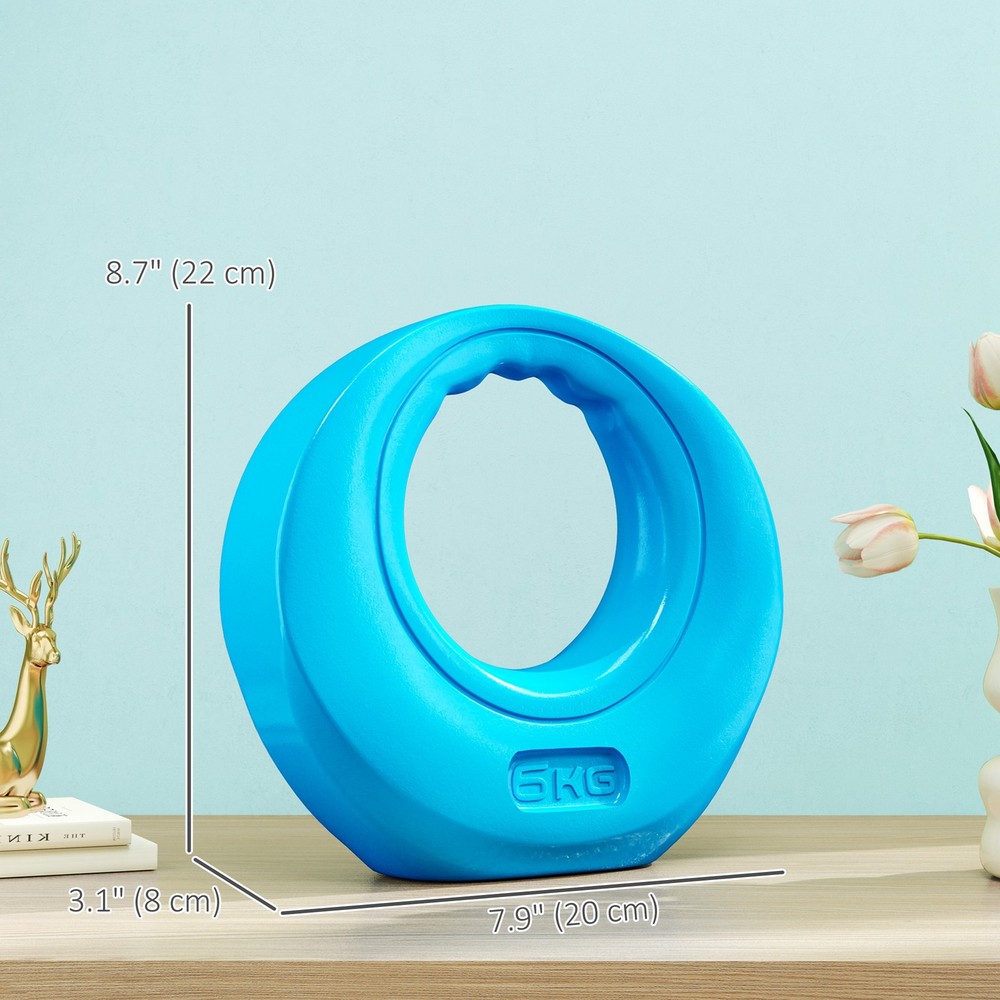 13lbs Kettlebell with Wide Handle, Light Blue